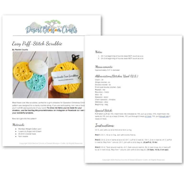 Crochet Face Scrubbies - Free Pattern With Video Tutorial &amp; Printable ...