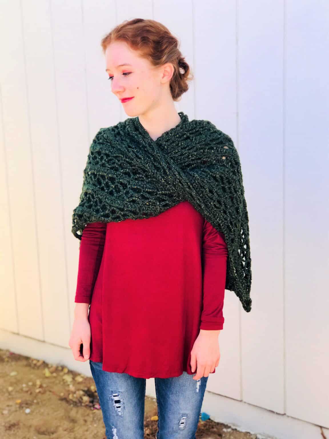 Easy Rectangular Crochet Shawl Pattern - (FREE!)
