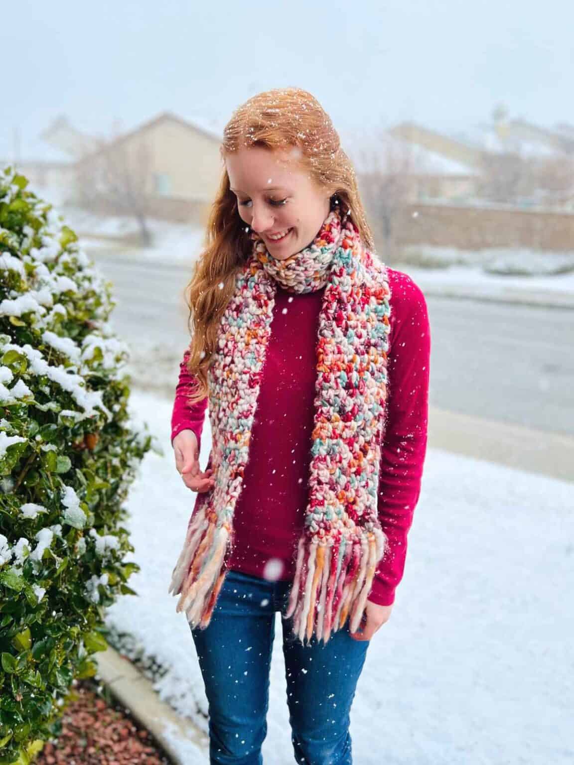 Aurora Super Chunky Crochet Scarf Pattern (Free!)